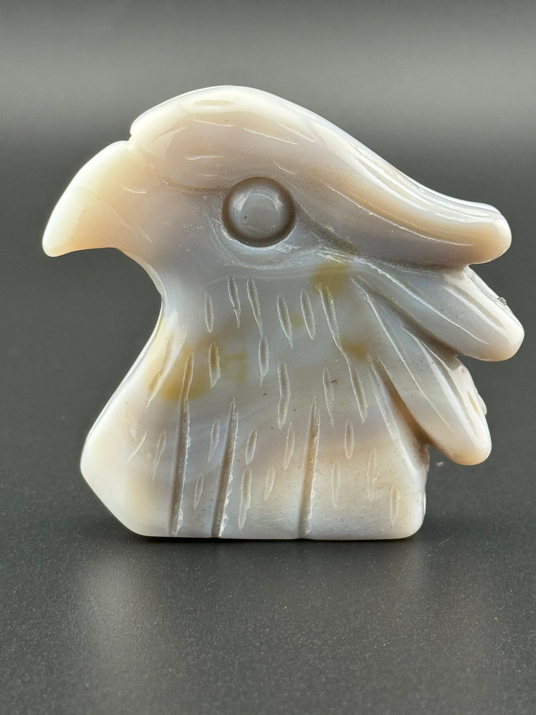 Majestic Creations - Druzy Agate Eagle Head  Carved Statue