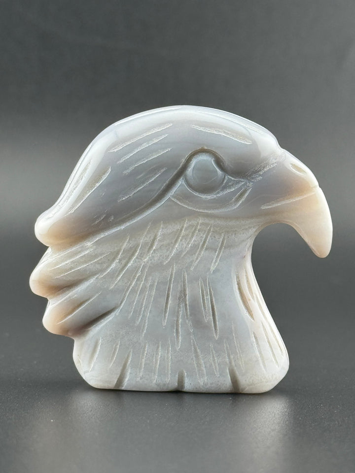 Majestic Creations - Druzy Agate Eagle Head  Carved Statue