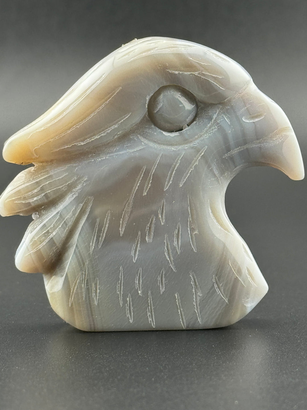 Majestic Creations - Druzy Agate Eagle Head  Carved Statue