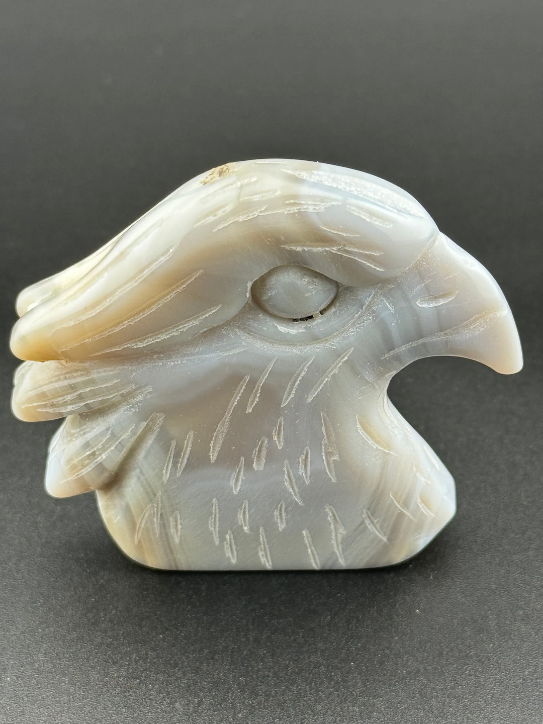 Majestic Creations - Druzy Agate Eagle Head  Carved Statue