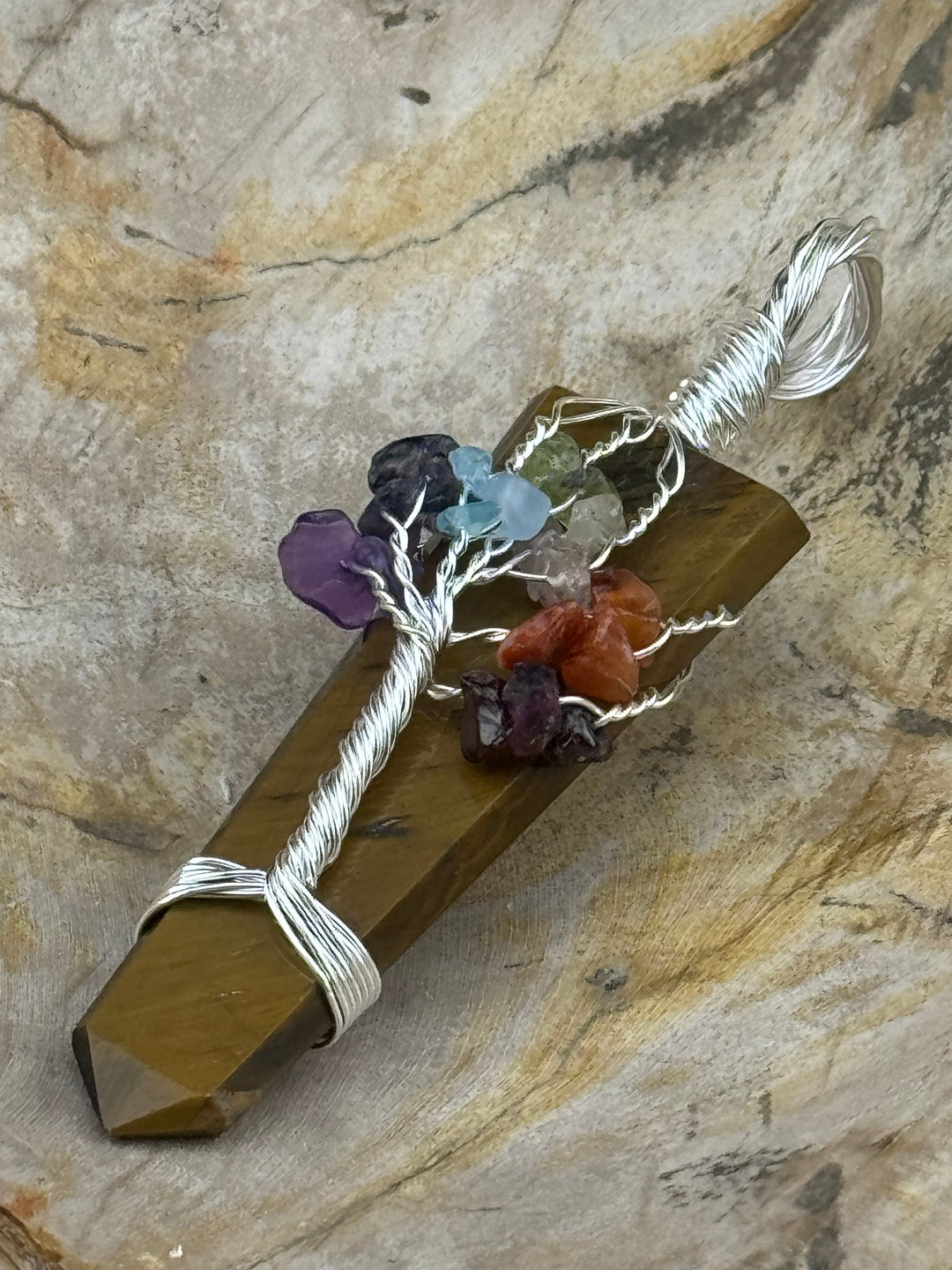 Serenity's Spectrum - 7 Chakra Tree of Life Hexagonal Pendant