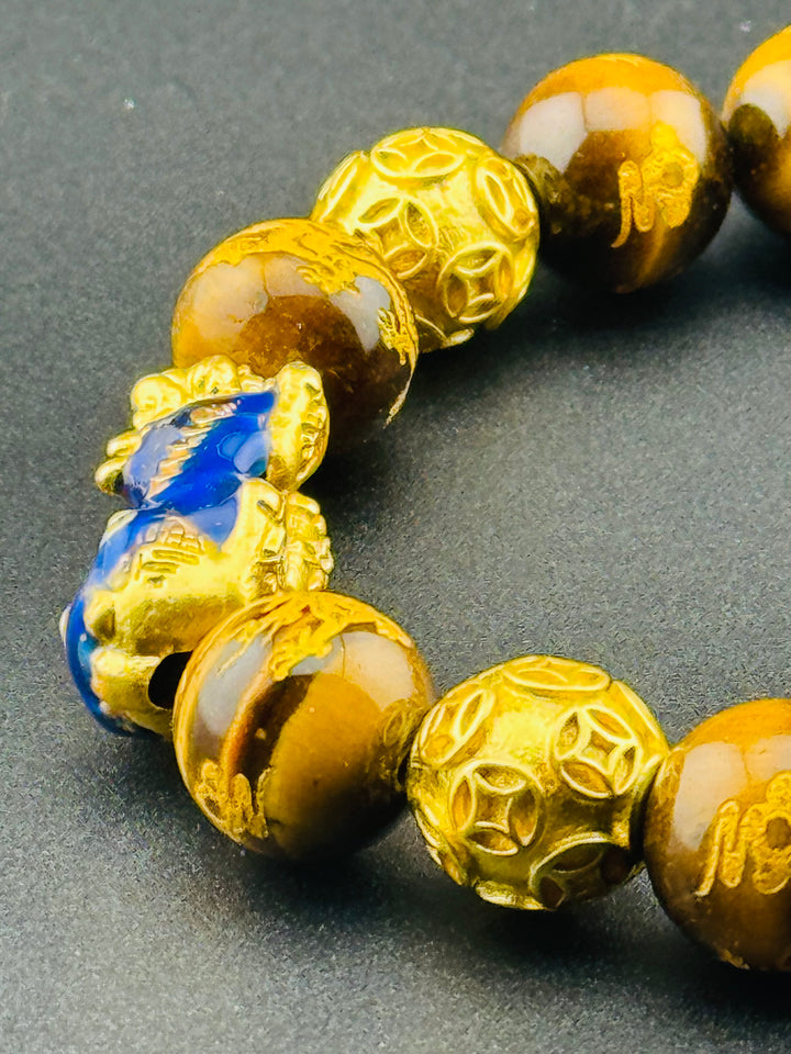 Prosperity Path - Tiger's Eye Bracelet with Large Color Changing Pixiu