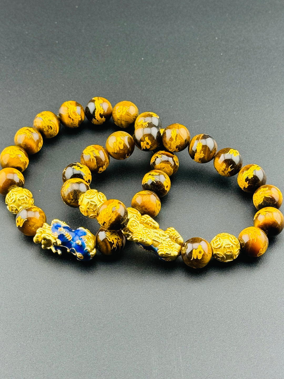 Prosperity Path - Tiger's Eye Bracelet with Large Color Changing Pixiu