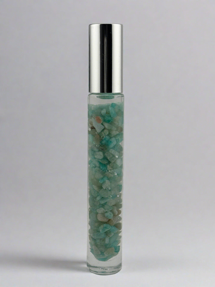 Amazonite Tranquility - Chamomile Infused Crystal Roll-On (Heart & Throat Chakras)