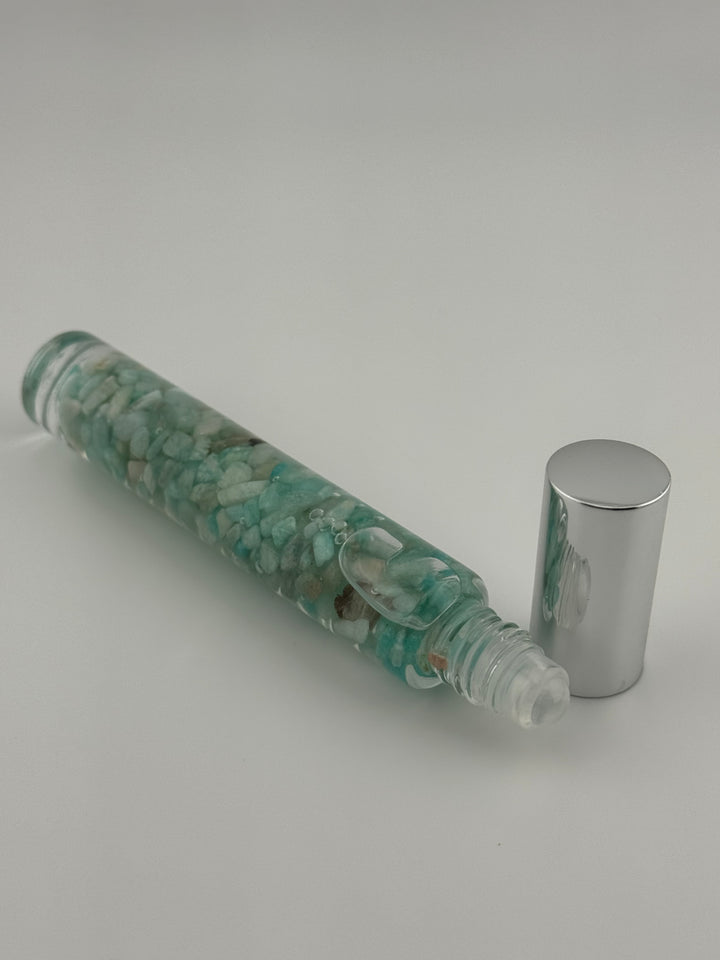 Amazonite Tranquility - Chamomile Infused Crystal Roll-On (Heart & Throat Chakras)