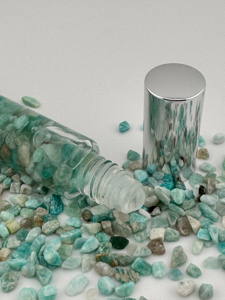 Amazonite Tranquility - Chamomile Infused Crystal Roll-On (Heart & Throat Chakras)