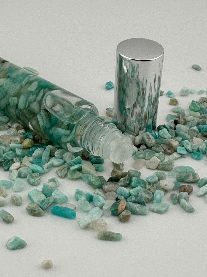 Amazonite Tranquility - Chamomile Infused Crystal Roll-On (Heart & Throat Chakras)