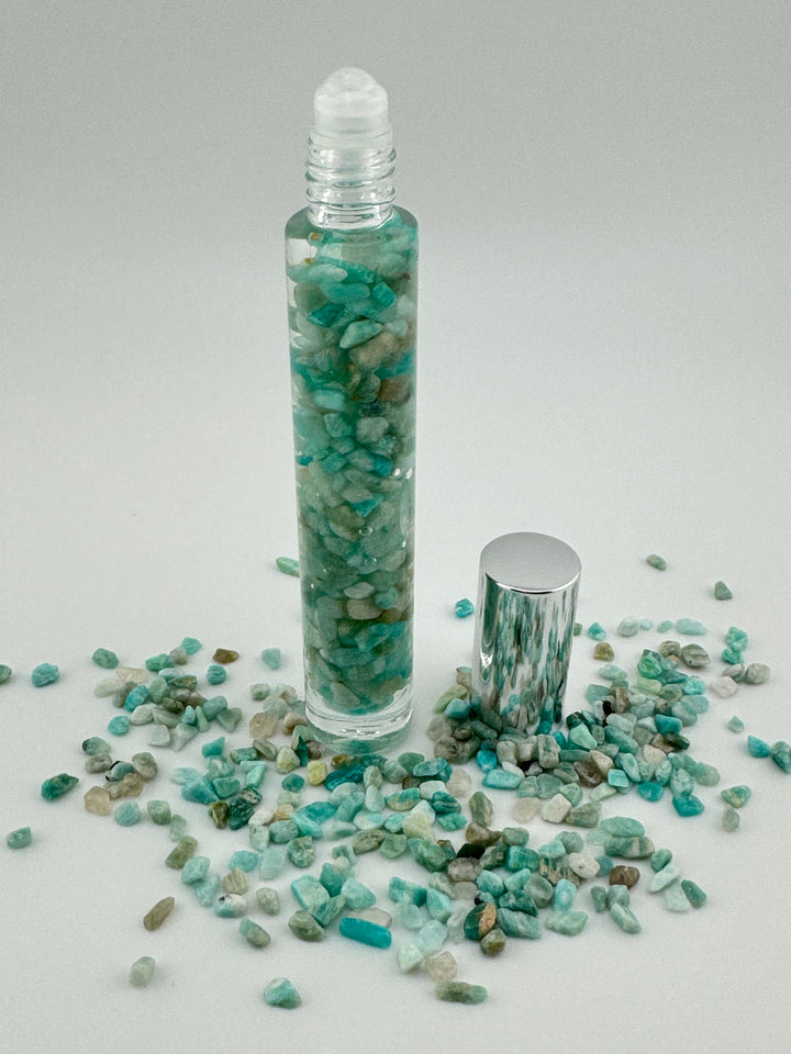 Amazonite Tranquility - Chamomile Infused Crystal Roll-On (Heart & Throat Chakras)