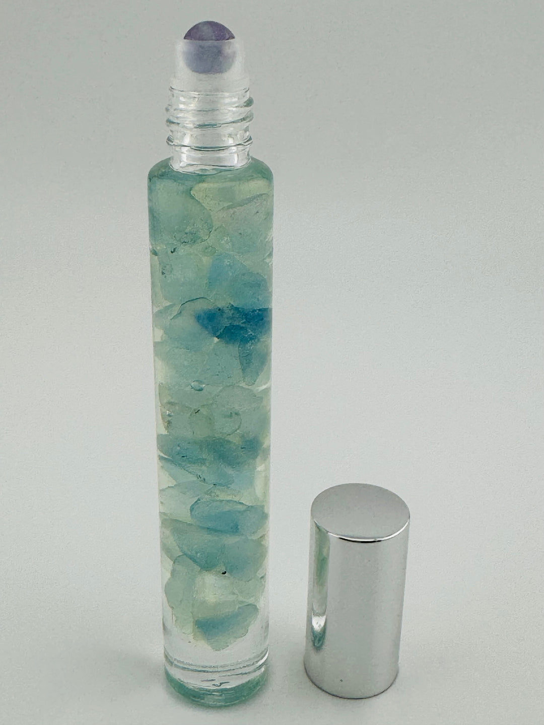 Marine Serenity - Aqua Marine Crystal Infused Cedarwood Roll-On (Throat Chakra)