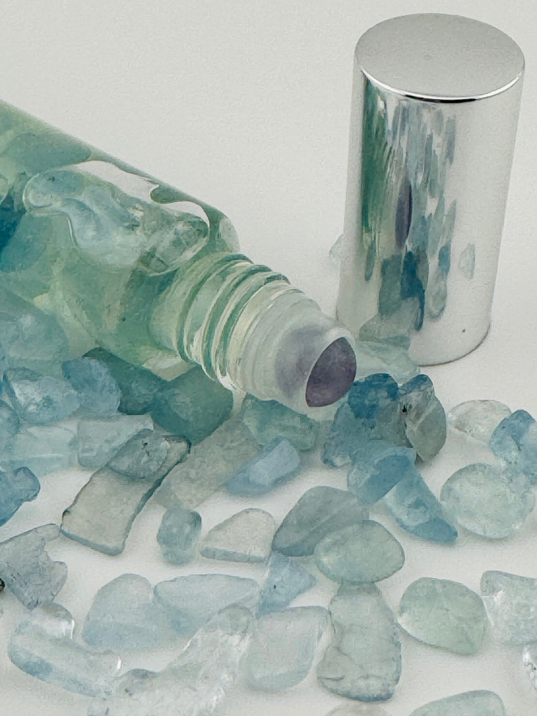 Marine Serenity - Aqua Marine Crystal Infused Cedarwood Roll-On (Throat Chakra)