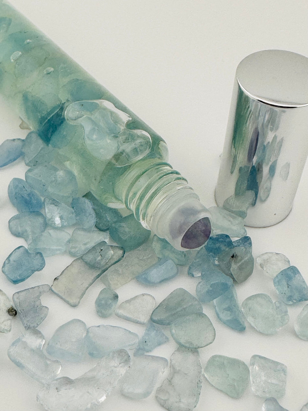 Marine Serenity - Aqua Marine Crystal Infused Cedarwood Roll-On (Throat Chakra)