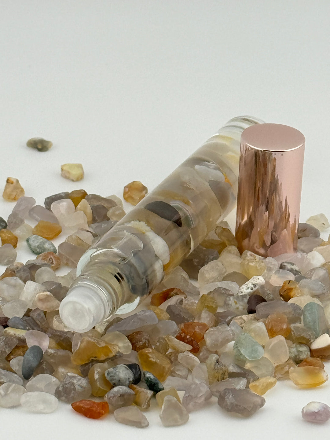 Revitalizing Clarity - Grey Agate & Peppermint Crystal Roll-On (Solar Plexus Chakra)