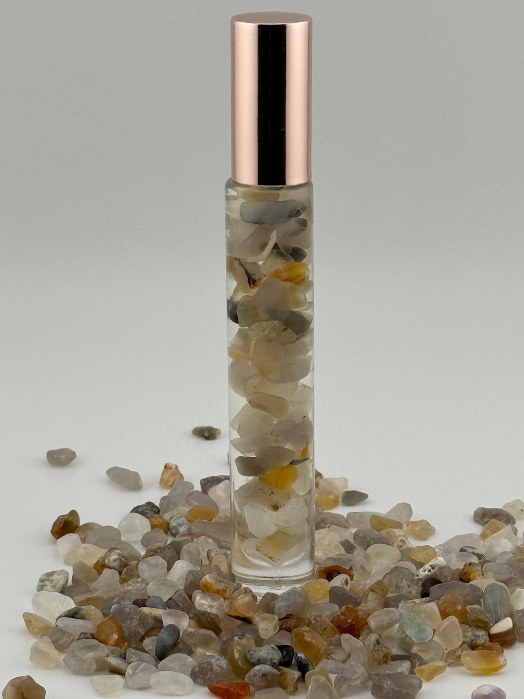 Revitalizing Clarity - Grey Agate & Peppermint Crystal Roll-On (Solar Plexus Chakra)