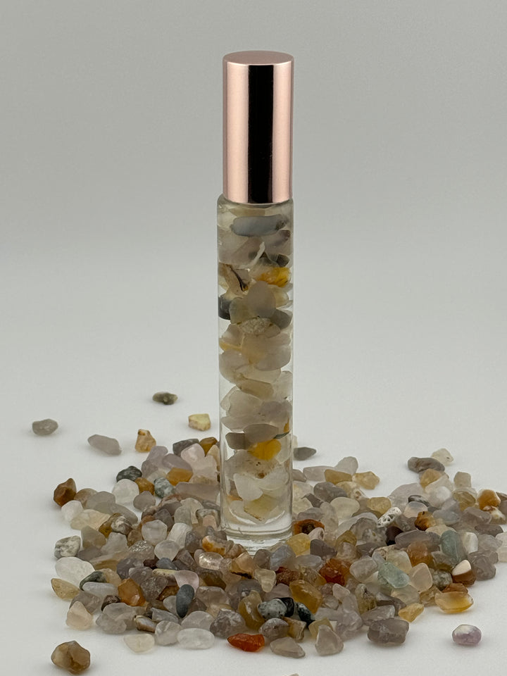 Revitalizing Clarity - Grey Agate & Peppermint Crystal Roll-On (Solar Plexus Chakra)