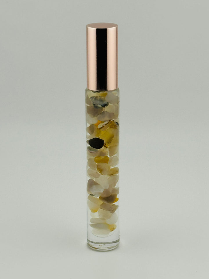 Revitalizing Clarity - Grey Agate & Peppermint Crystal Roll-On (Solar Plexus Chakra)