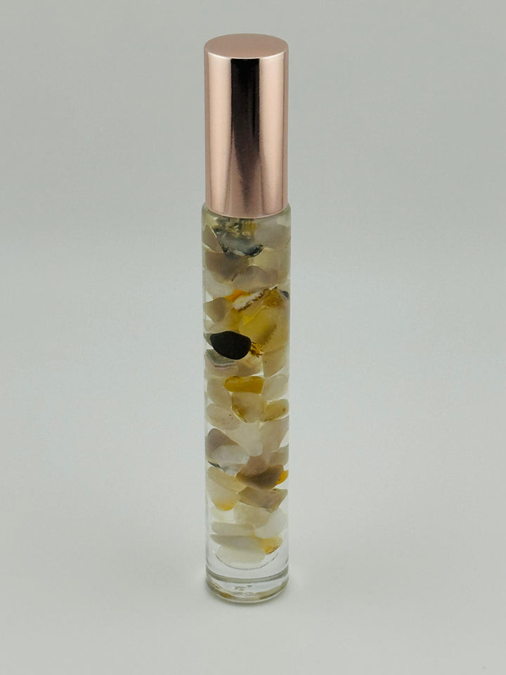 Revitalizing Clarity - Grey Agate & Peppermint Crystal Roll-On (Solar Plexus Chakra)