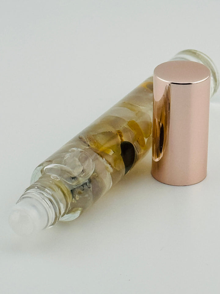 Revitalizing Clarity - Grey Agate & Peppermint Crystal Roll-On (Solar Plexus Chakra)