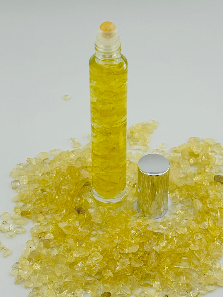 Luminous Citrine - Lemon Infused Crystal Roll-On (Solar Plexus Chakra)