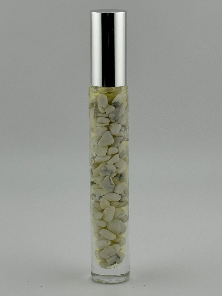 Tranquil Howlite - Cedarwood Infused Crystal Roll-On (Crown Chakra)