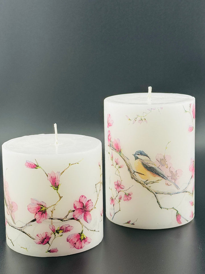 Enlightened Serenity - Buddha Print Pillar Candle Trio