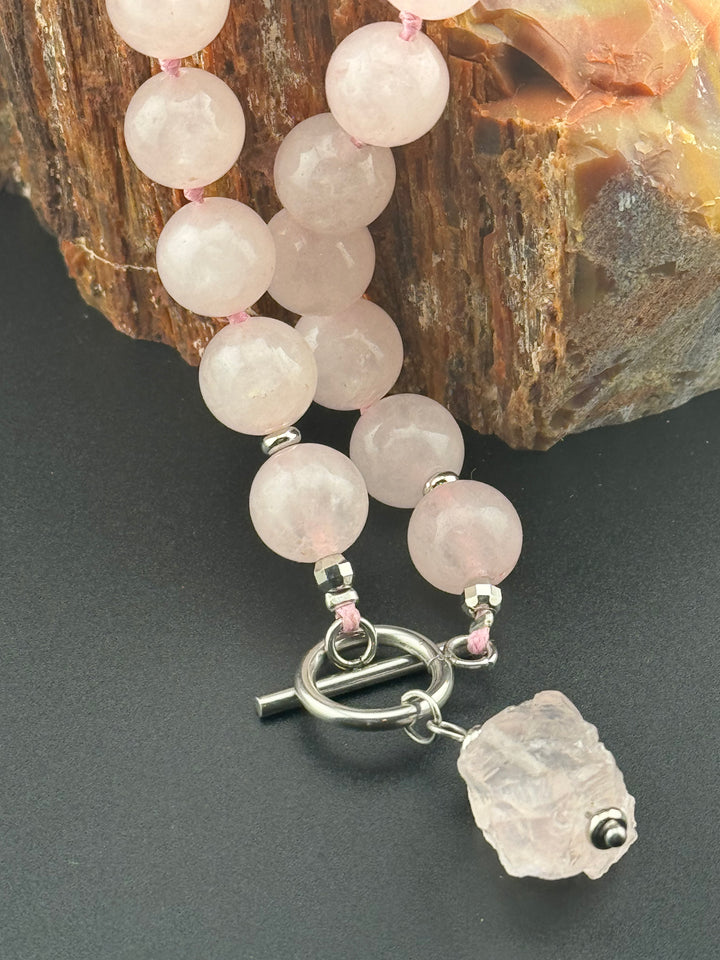 Rose Quartz Radiance - Handcrafted Healing Choker Necklace