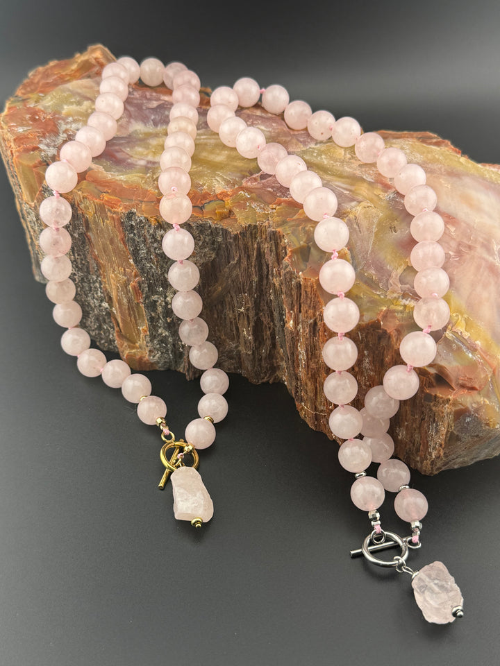 Rose Quartz Radiance - Handcrafted Healing Choker Necklace