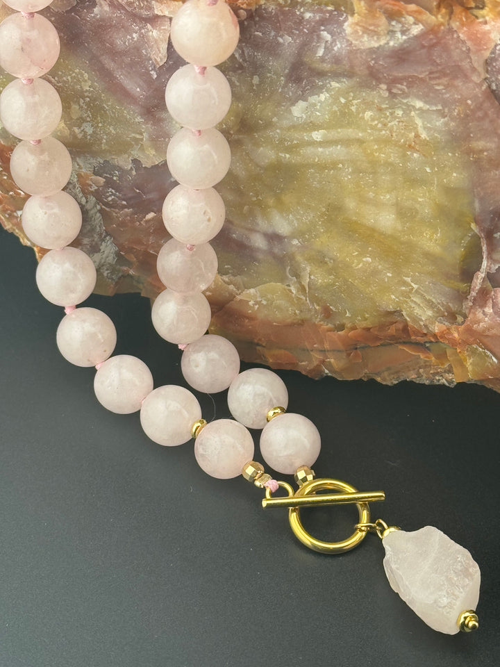 Rose Quartz Radiance - Handcrafted Healing Choker Necklace