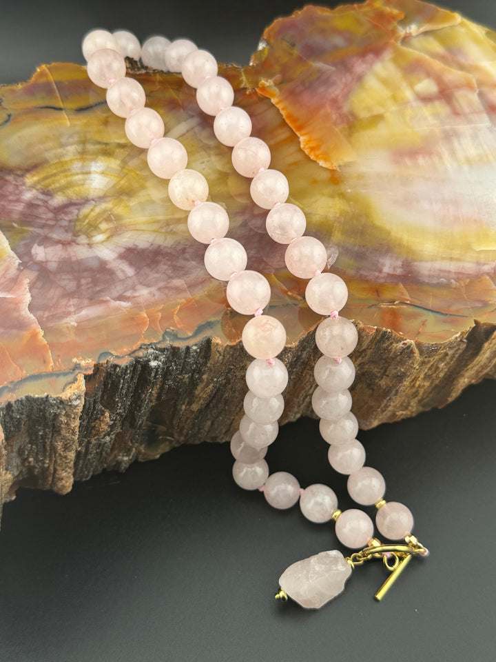 Rose Quartz Radiance - Handcrafted Healing Choker Necklace