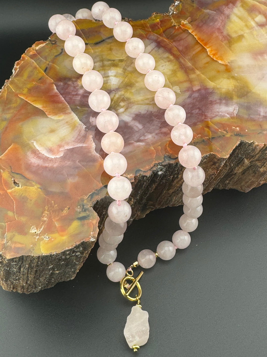 Rose Quartz Radiance - Handcrafted Healing Choker Necklace