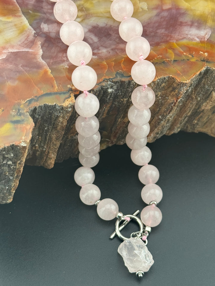 Rose Quartz Radiance - Handcrafted Healing Choker Necklace