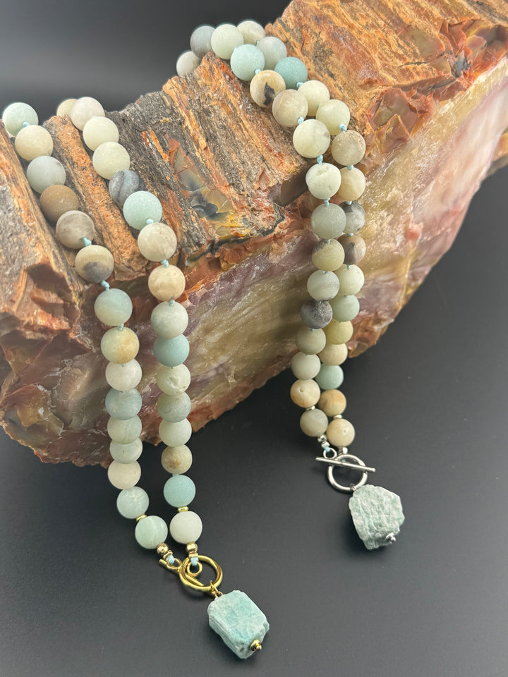 Tranquil Tides - Handcrafted Healing Amazonite Choker Necklace