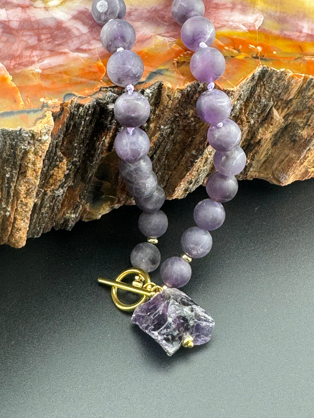 Amethyst Aura - Handcrafted Healing Choker Necklace