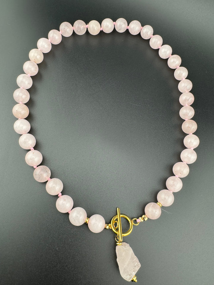 Rose Quartz Radiance - Handcrafted Healing Choker Necklace