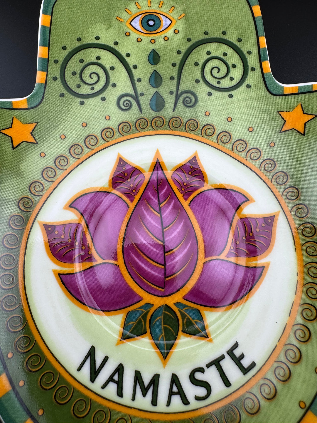 Lotus Radiance - Namaste Hamsa Plate of Harmony for Jewelry and Saging