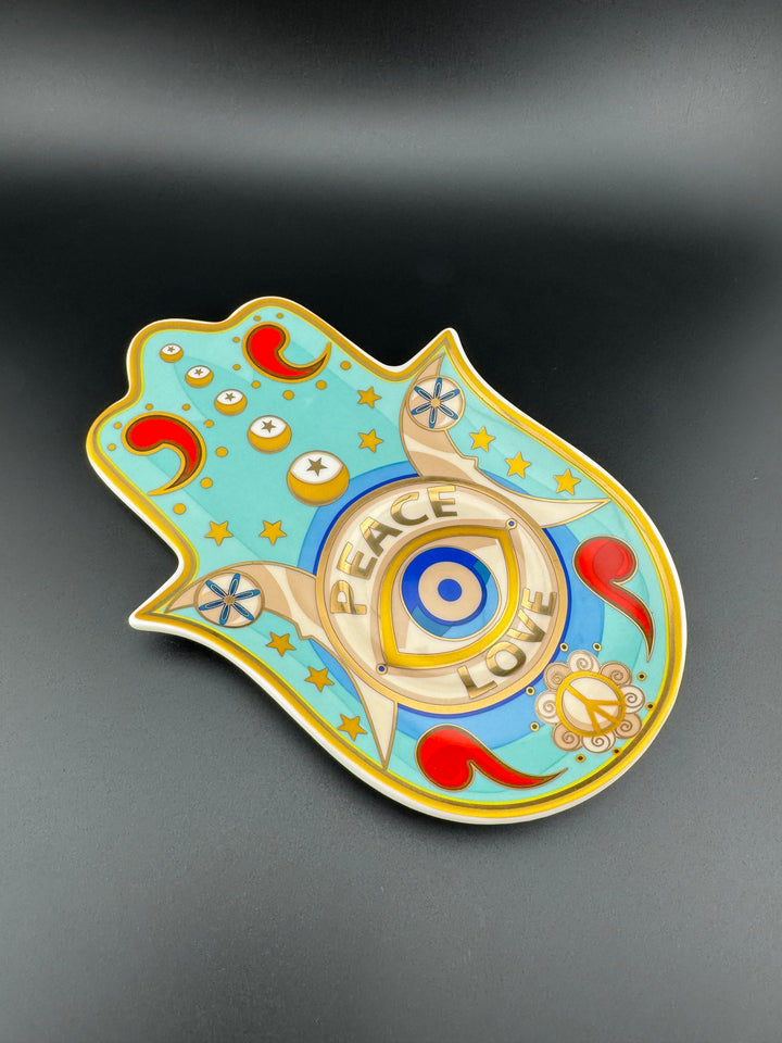 Boundless Love - Hamsa Hand Evil Eye Plate for Saging or jewelry