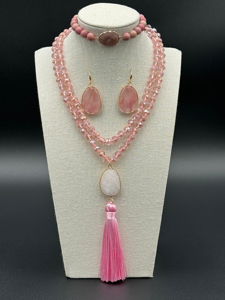 Bohemian Harmony - Milky Quartz & Rhodonite Ensemble