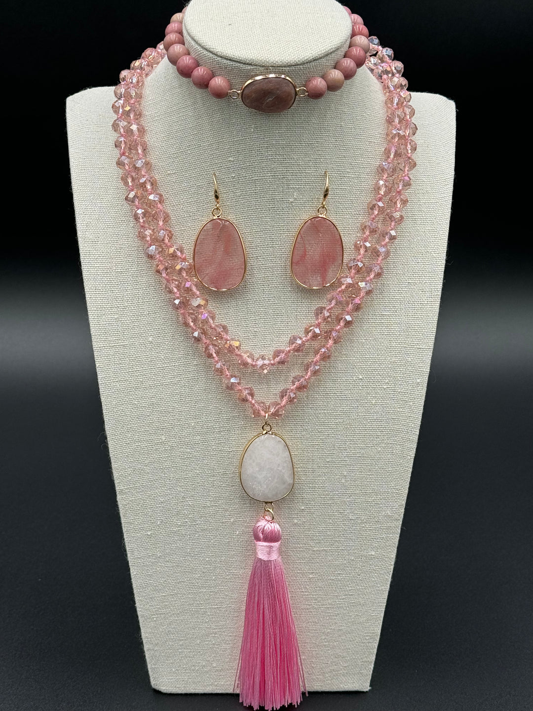 Bohemian Harmony - Milky Quartz & Rhodonite Ensemble