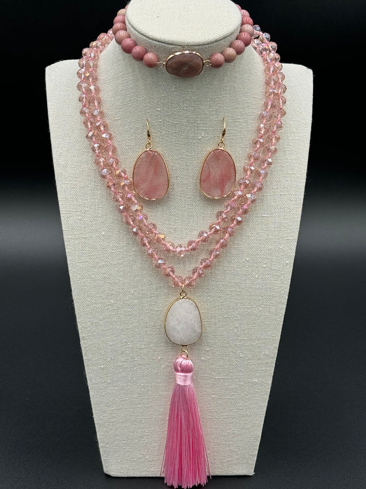 Bohemian Harmony - Milky Quartz & Rhodonite Ensemble