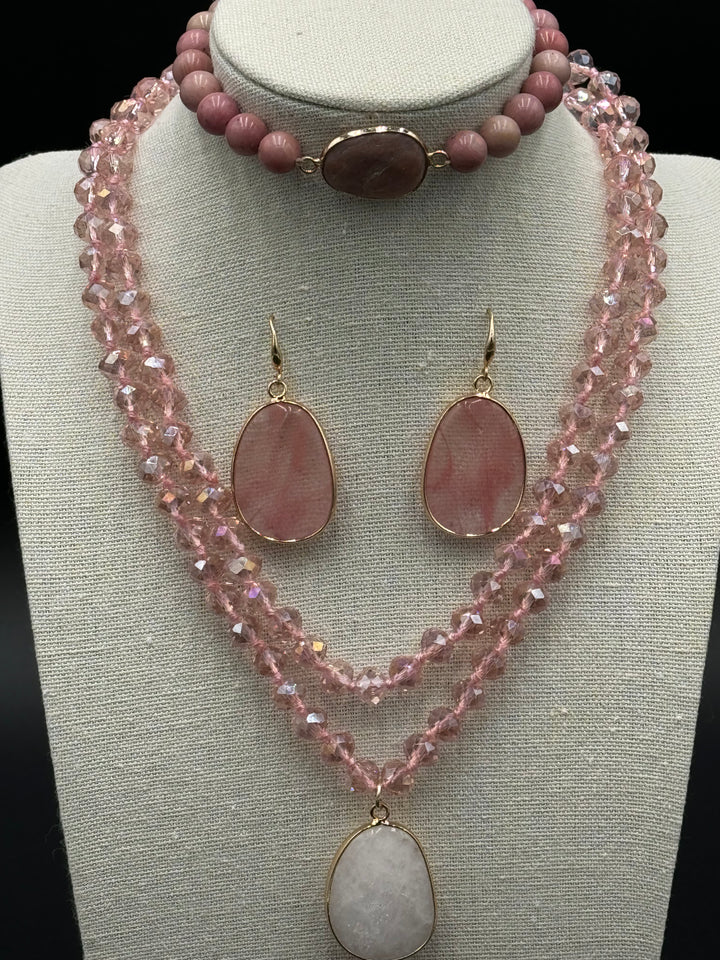 Bohemian Harmony - Milky Quartz & Rhodonite Ensemble