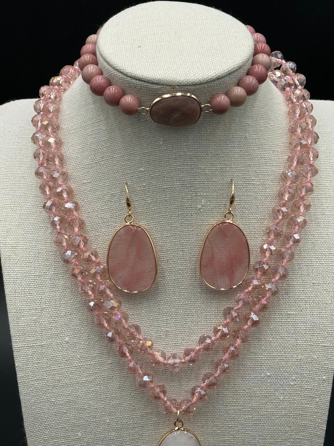 Bohemian Harmony - Milky Quartz & Rhodonite Ensemble