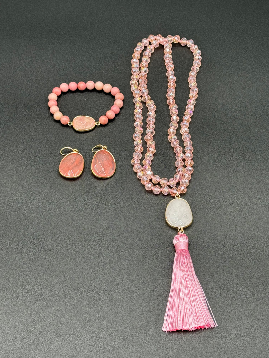 Bohemian Harmony - Milky Quartz & Rhodonite Ensemble