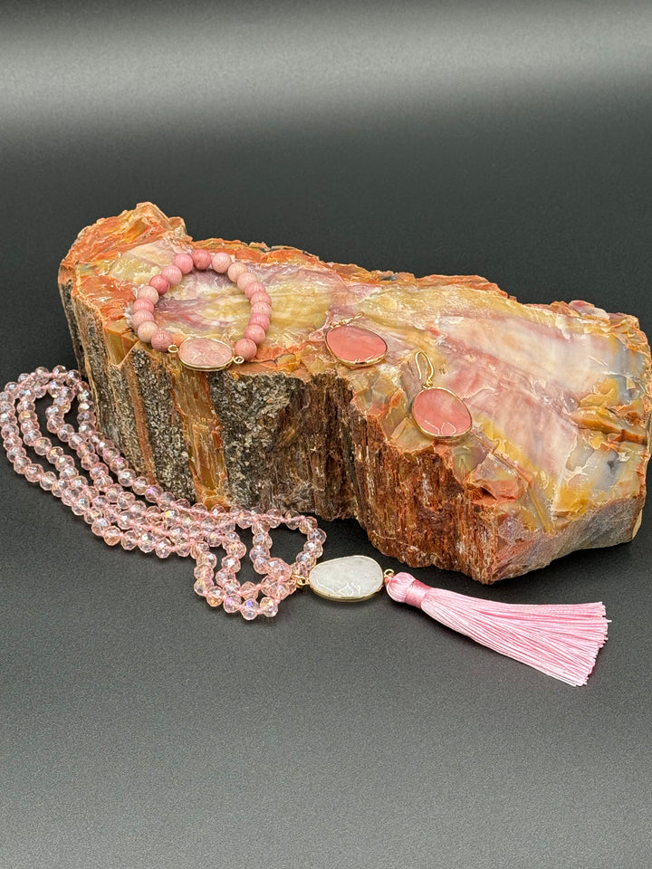 Bohemian Harmony - Milky Quartz & Rhodonite Ensemble