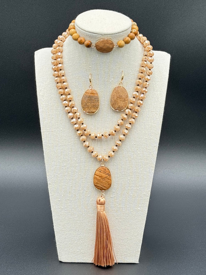 Bohemian Harmony - Picture Jasper & Glass Beads Ensemble