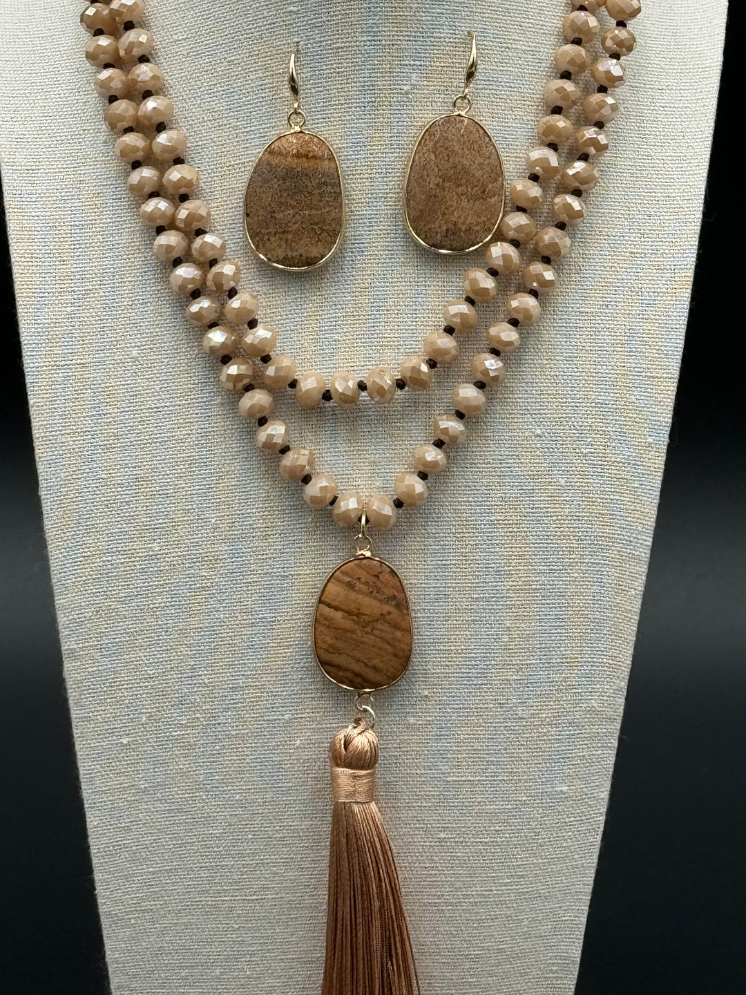 Bohemian Harmony - Picture Jasper & Glass Beads Ensemble