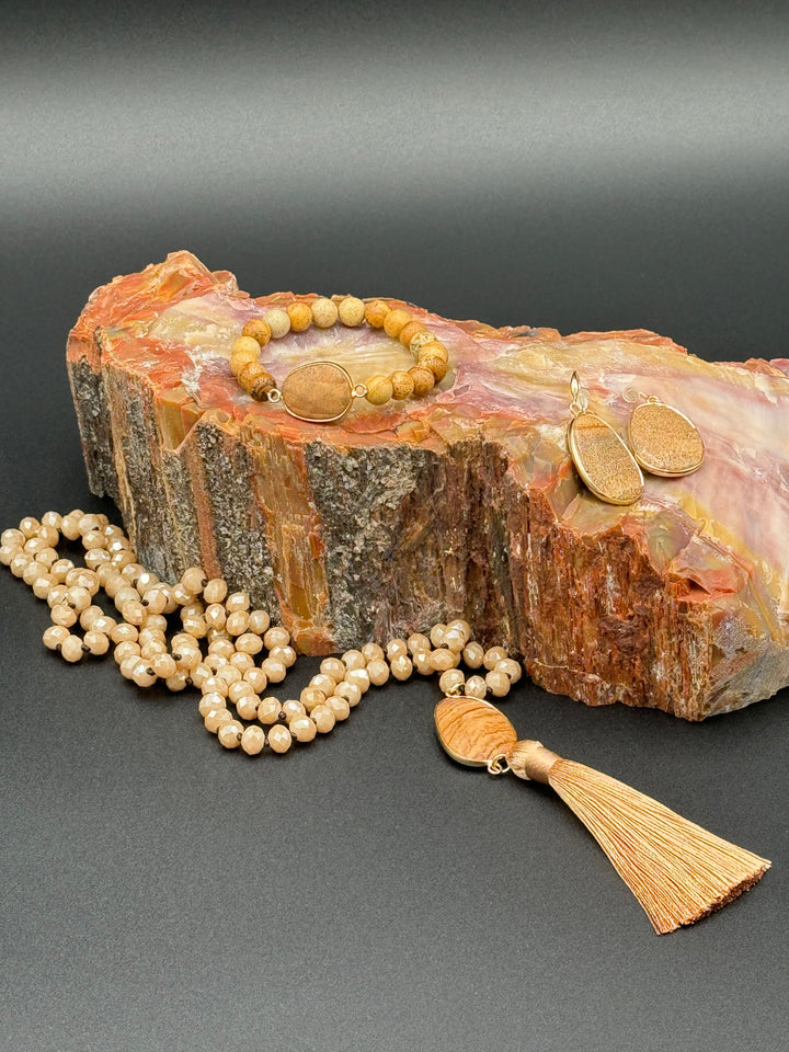 Bohemian Harmony - Picture Jasper & Glass Beads Ensemble