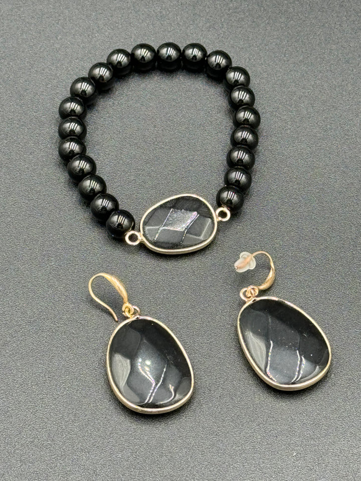 Bohemian Harmony - Black Agate & Glass Beads Ensemble