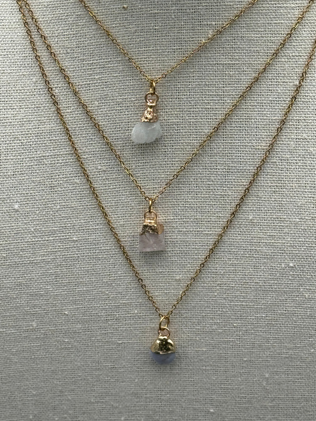 Build Your Own Zodiac Necklace set with 3 Natural Crystal pendants