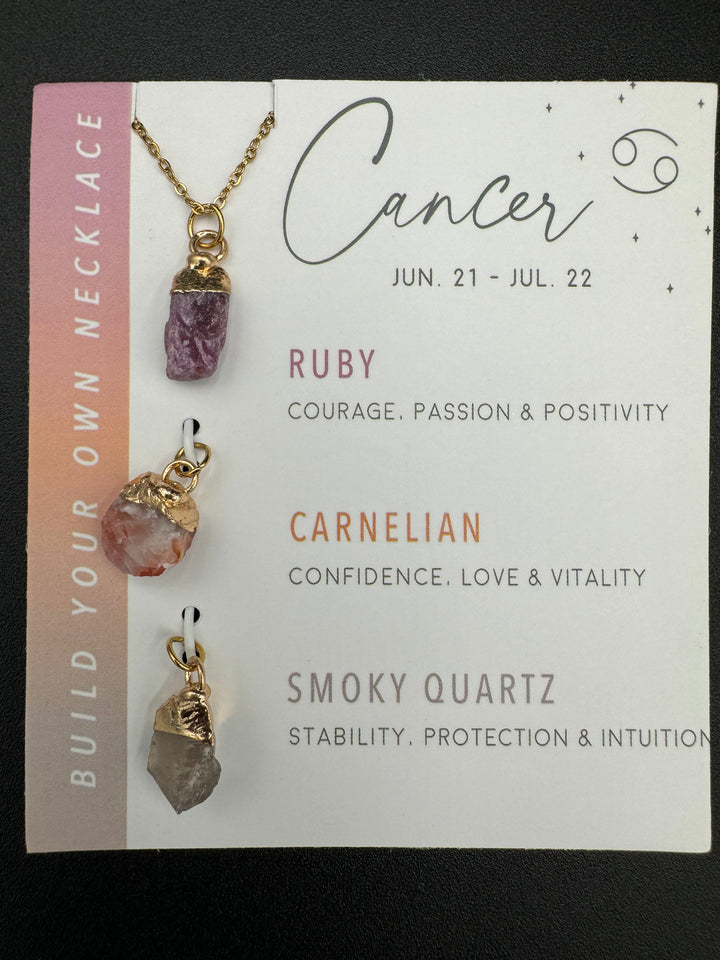 Build Your Own Zodiac Necklace set with 3 Natural Crystal pendants