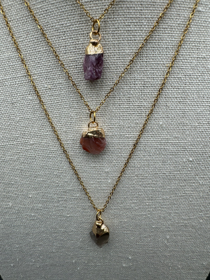 Build Your Own Zodiac Necklace set with 3 Natural Crystal pendants