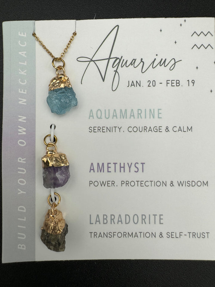 Build Your Own Zodiac Necklace set with 3 Natural Crystal pendants